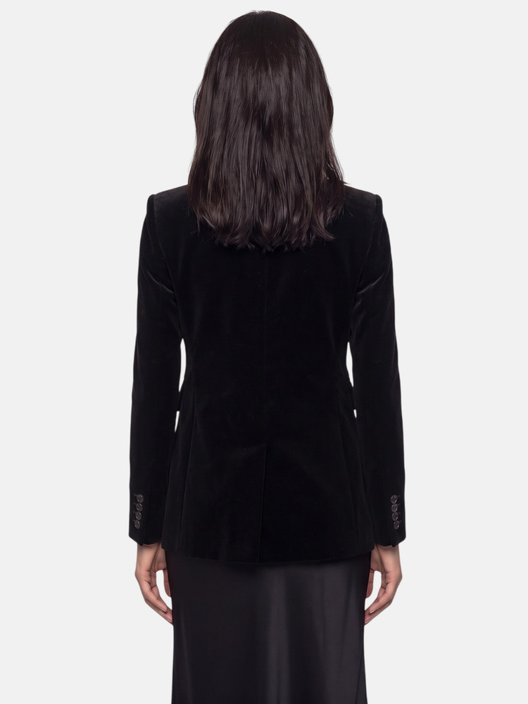 Saint Laurent Black Velvet Double Breasted Blazer