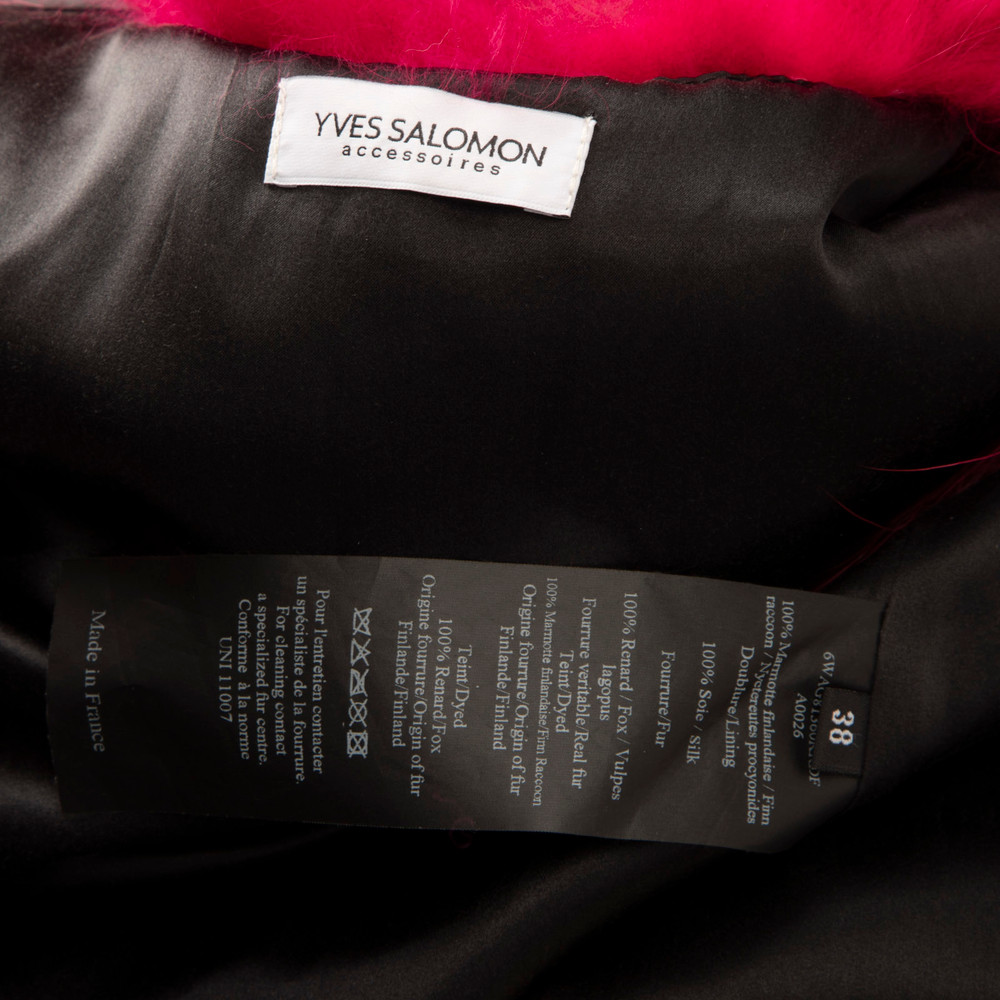 Yves Salomon Fox & Raccoon Fur Striped Vest