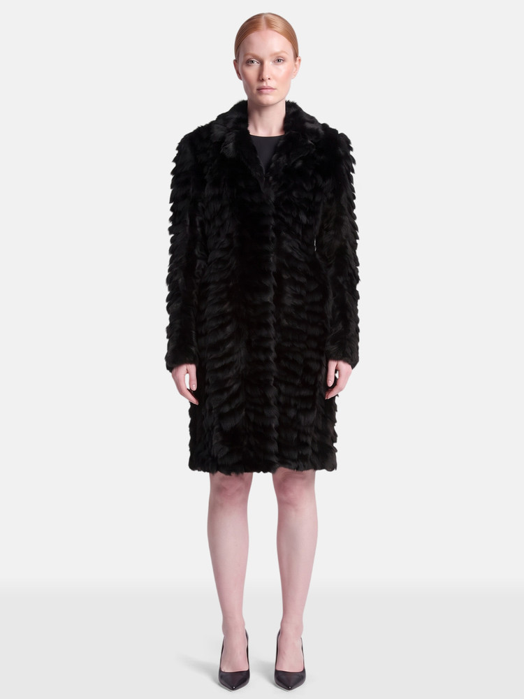Prada Black Goat Fur Long Coat