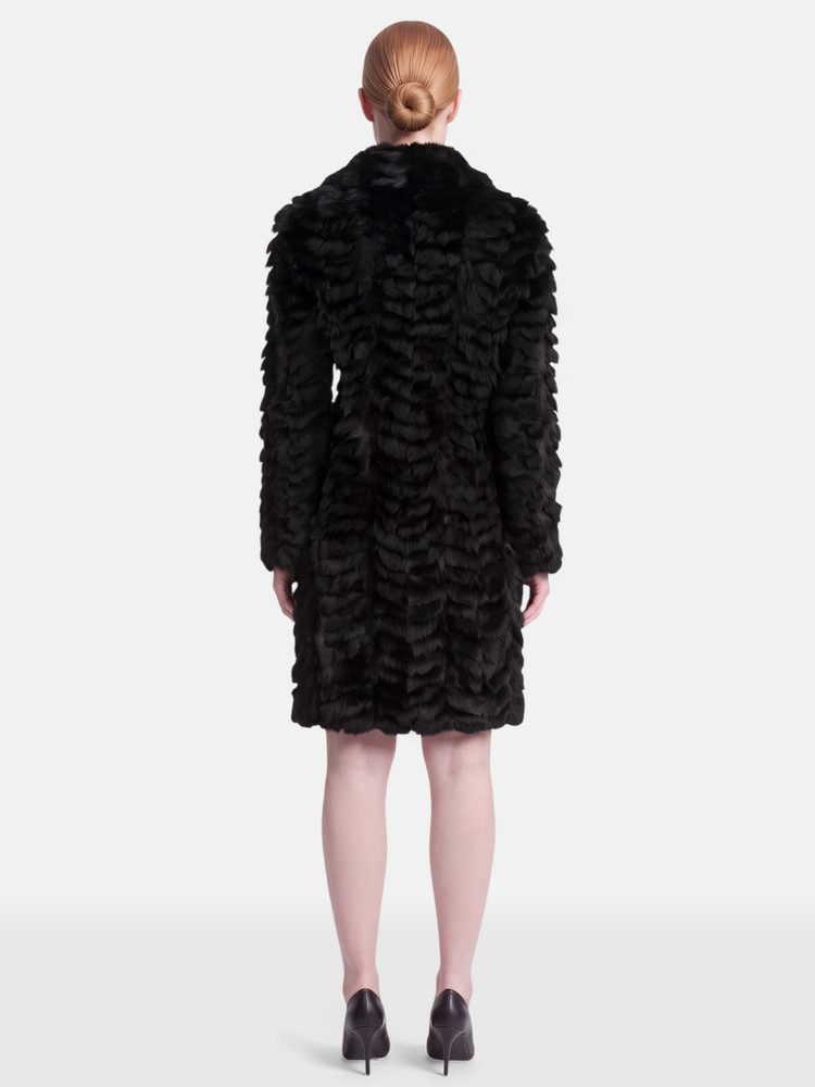Prada Black Goat Fur Long Coat
