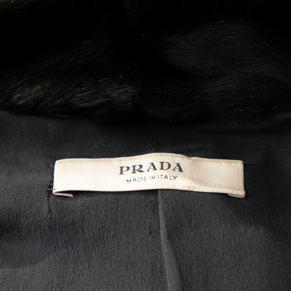 Prada Black Goat Fur Long Coat