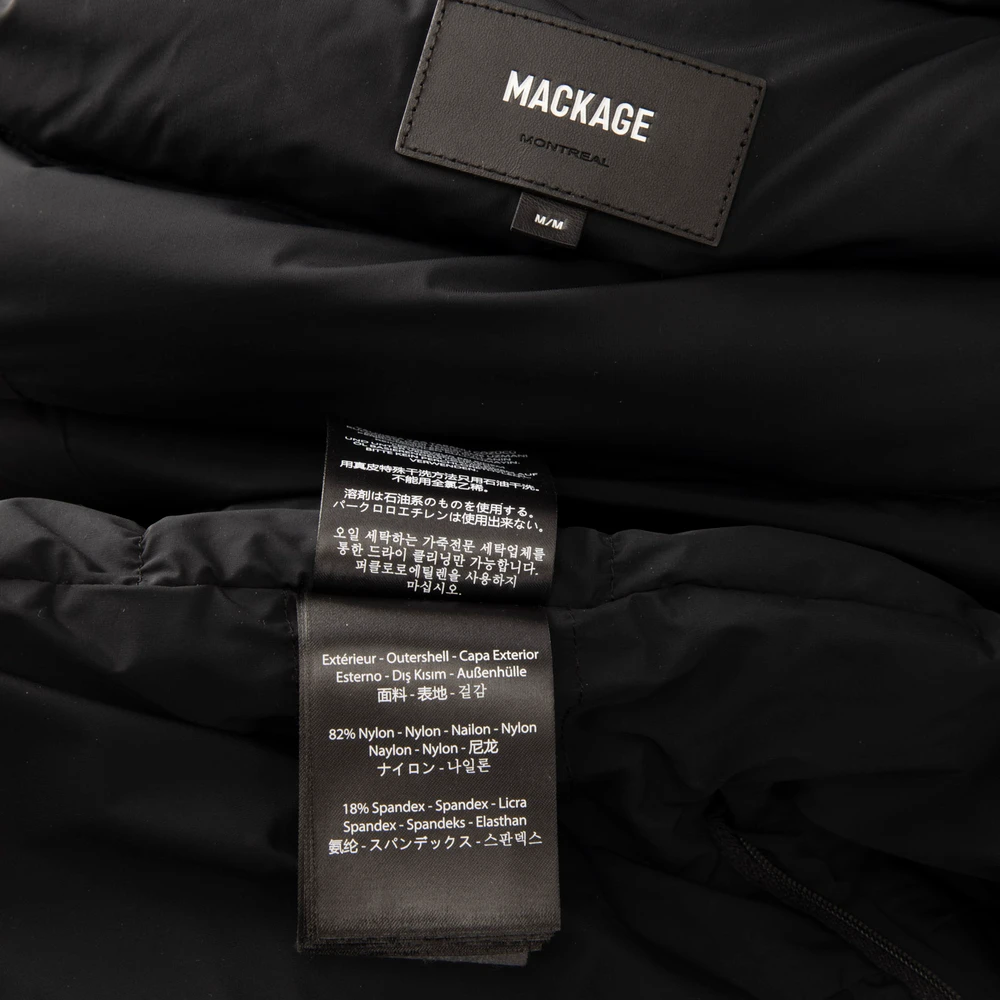 Mackage Black Silver Fox Fur Goose Down Puffer Coat