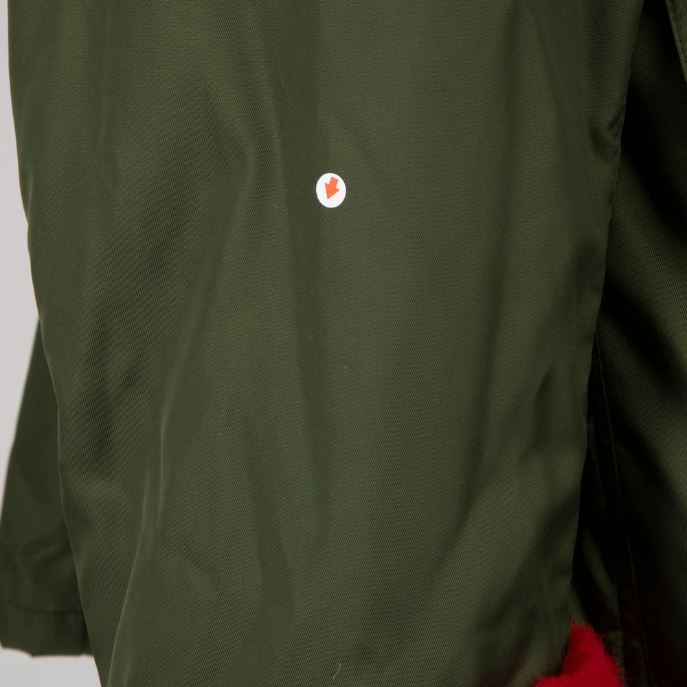 Gucci Green & Red Fur Trim Jacket