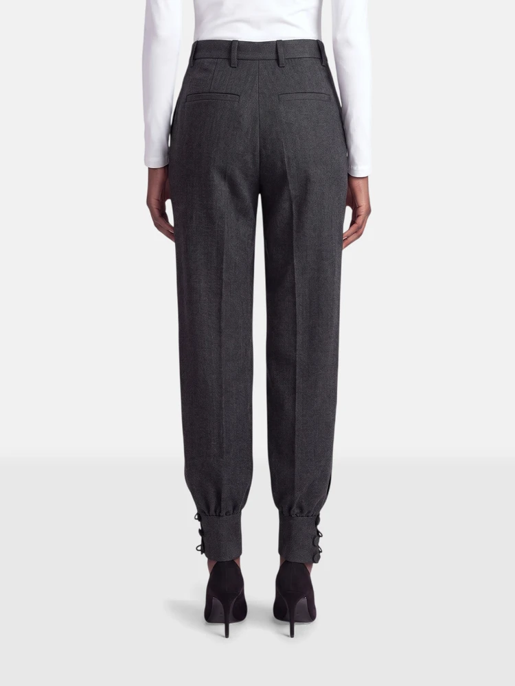 Miu Miu Grey Wool Tapered Trousers