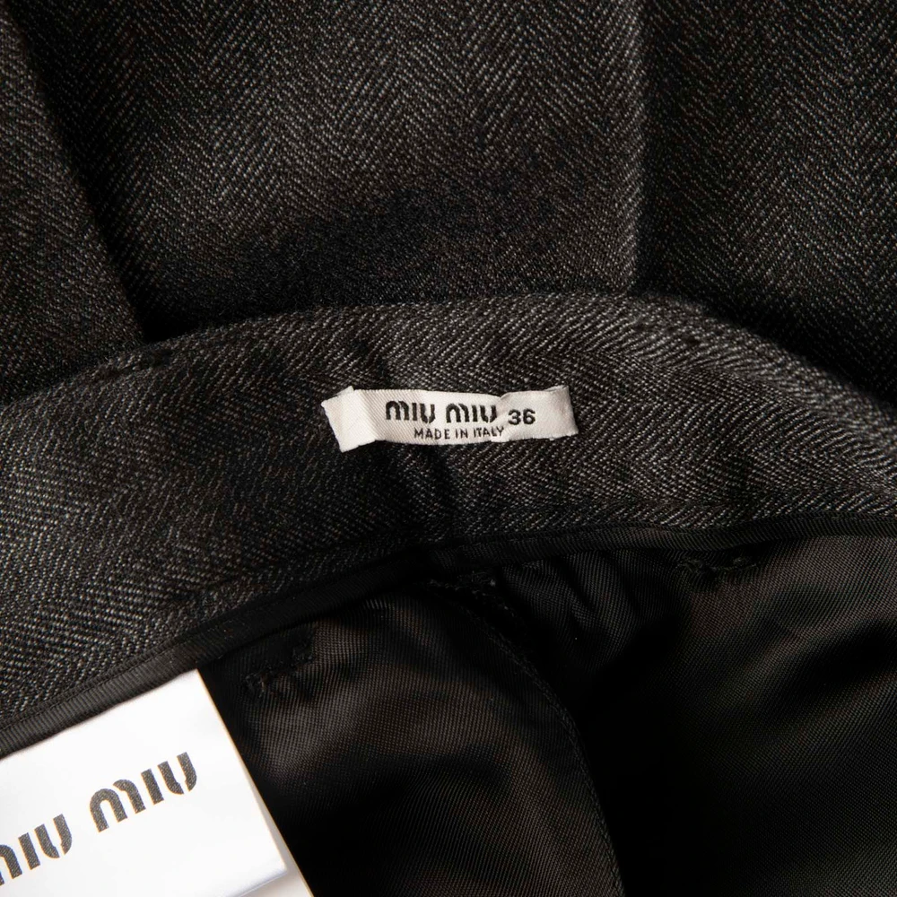 Miu Miu Grey Wool Tapered Trousers