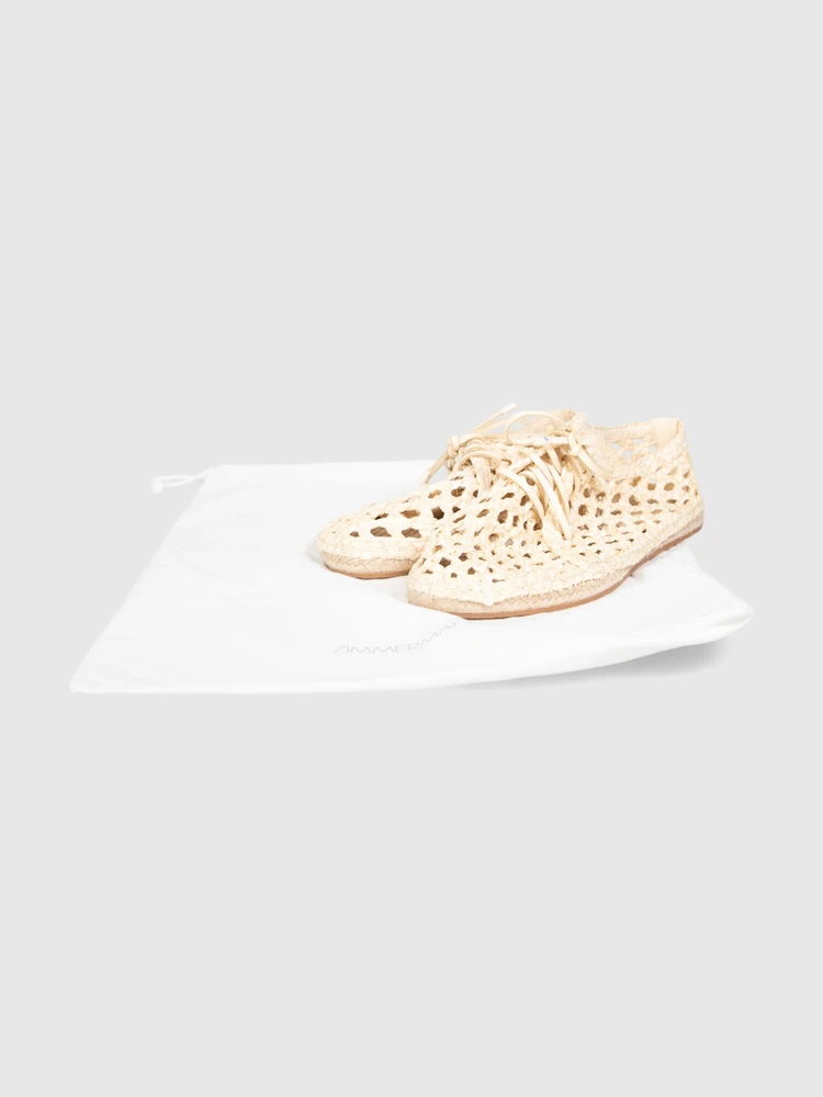 Zimmermann Beige Raffia Woven Espadrilles