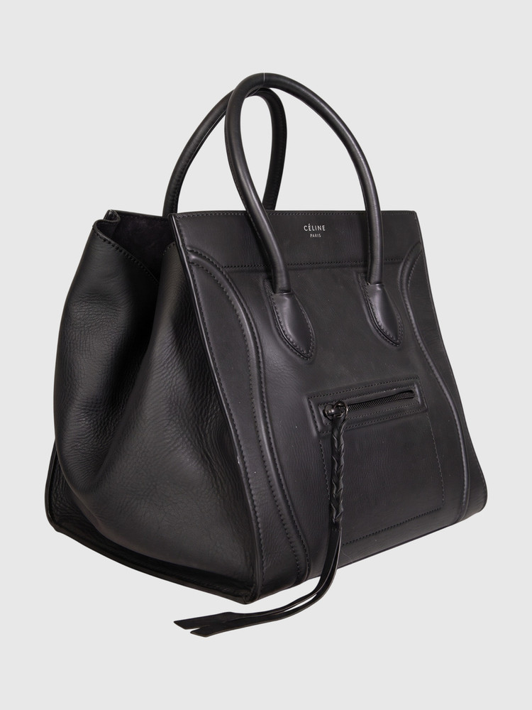 Céline Black Leather Medium Phantom Bag