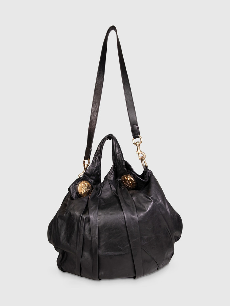 Gucci Black Leather Hysteria Tote Bag