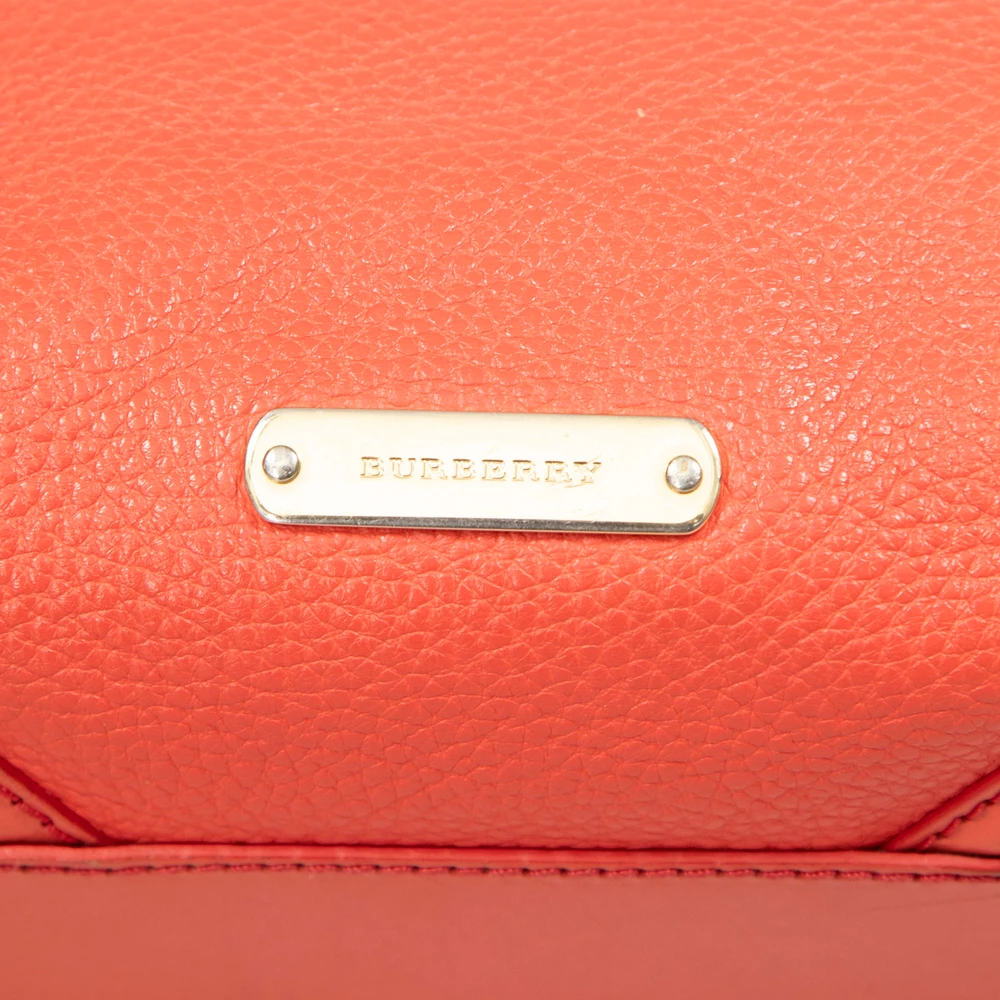 Burberry Red Grainy Calfskin Small Canterbury Tote Bag