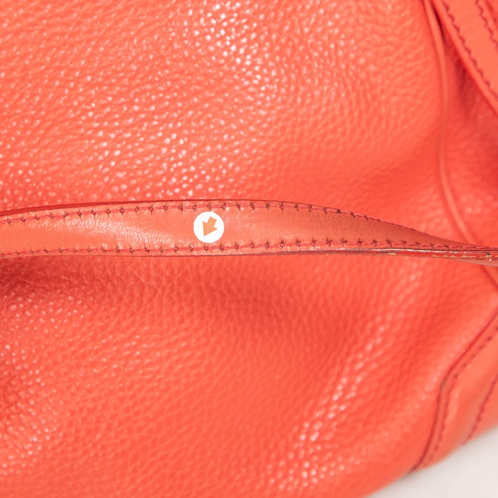 Burberry Red Grainy Calfskin Small Canterbury Tote Bag