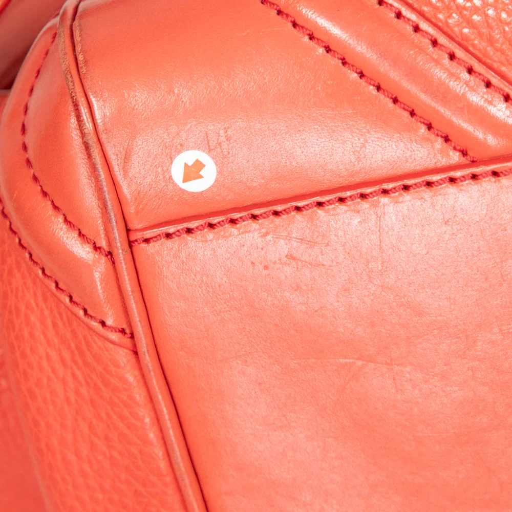 Burberry Red Grainy Calfskin Small Canterbury Tote Bag