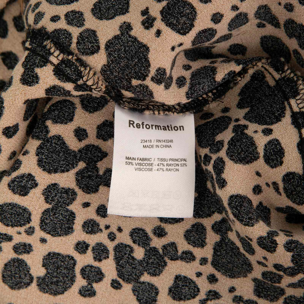 Reformation Brown Leopard Print Long Sleeve Dress