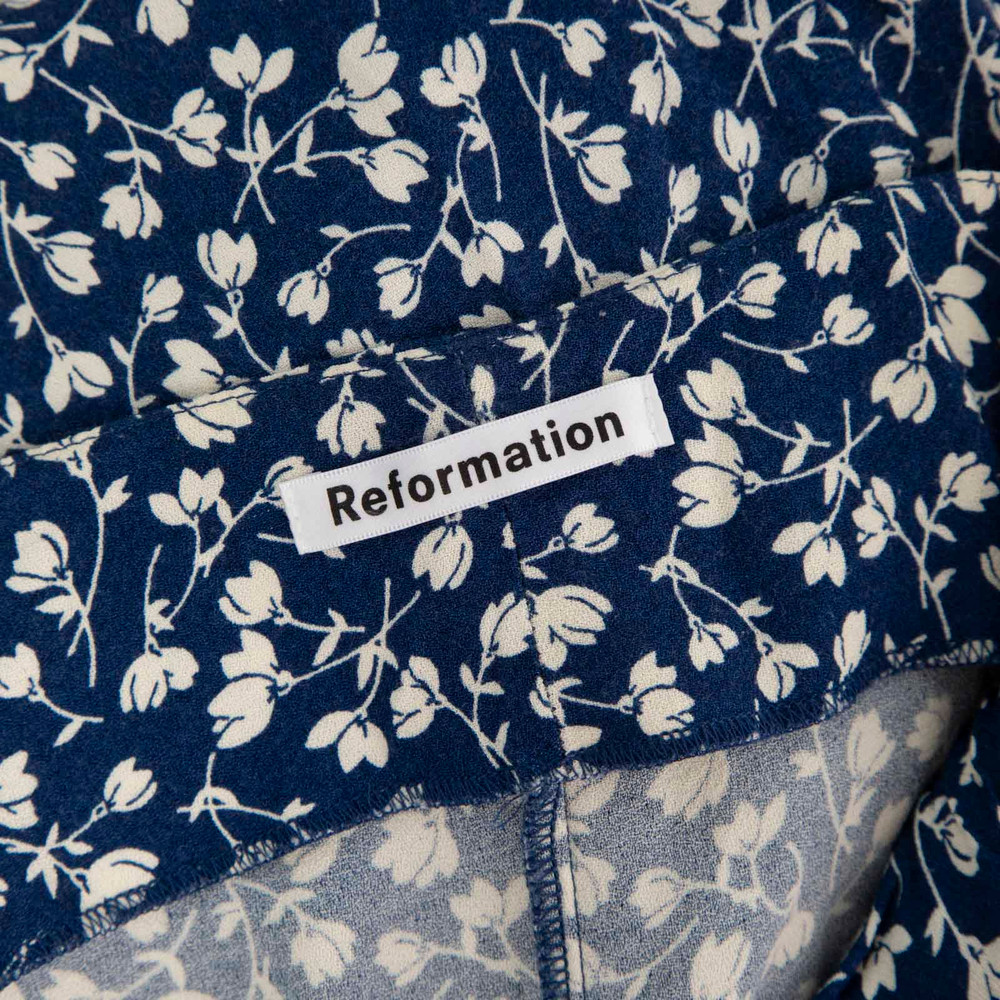 Reformation Blue Floral Slip Dress