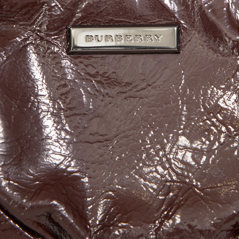 Burberry Brown Patent Leather Soft Knot Sling Bag
