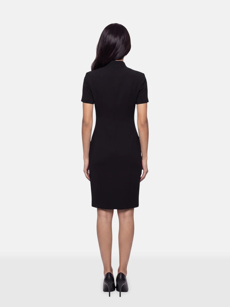 Akris Black Short Sleeve Knee Length Dress