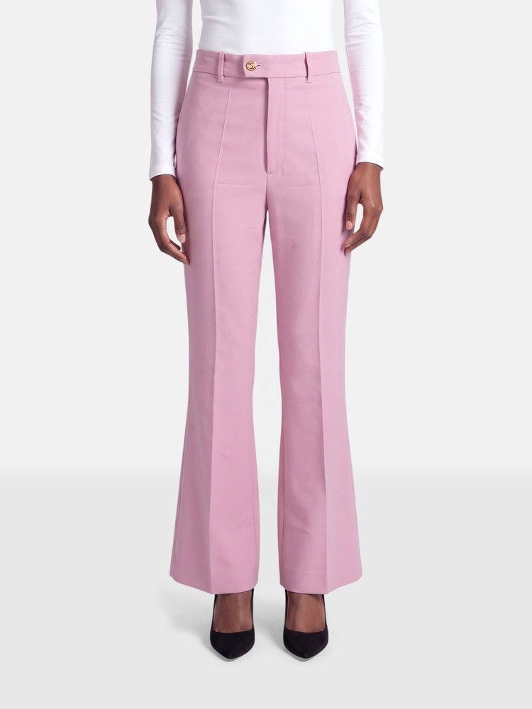 Gucci Pink Silk Flared Trousers