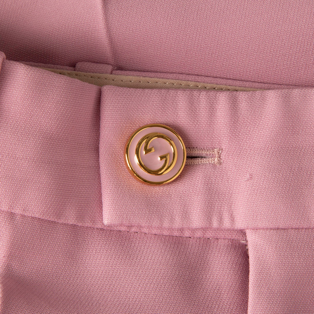Gucci Pink Silk Flared Trousers