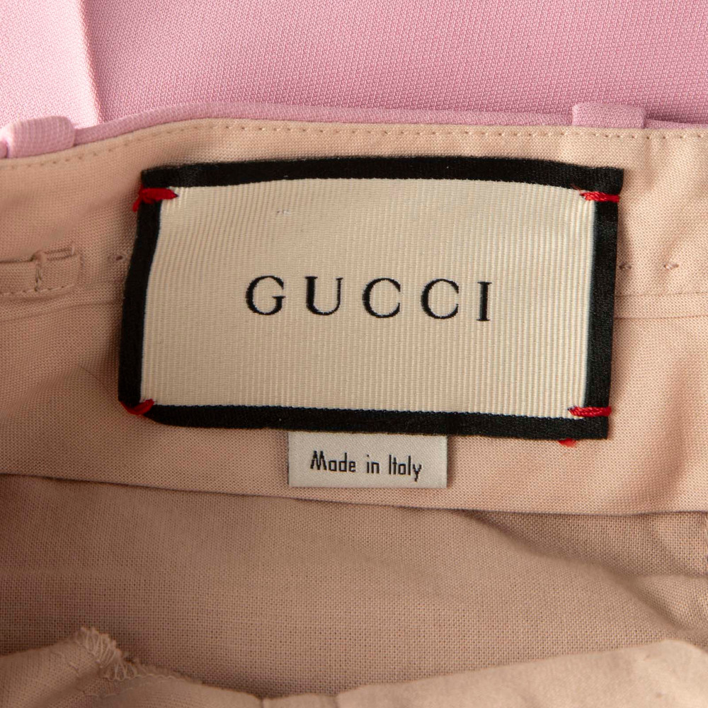 Gucci Pink Silk Flared Trousers