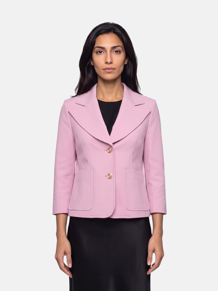 Gucci Pink Silk Cropped Blazer