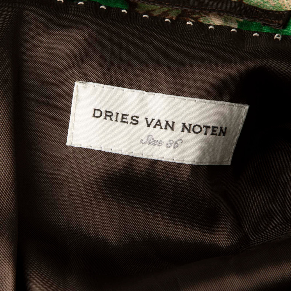 Dries Van Noten Green Floral Blazer Long Coat