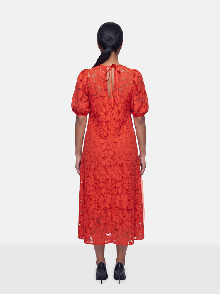 ME+EM Red Lace Maxi Dress