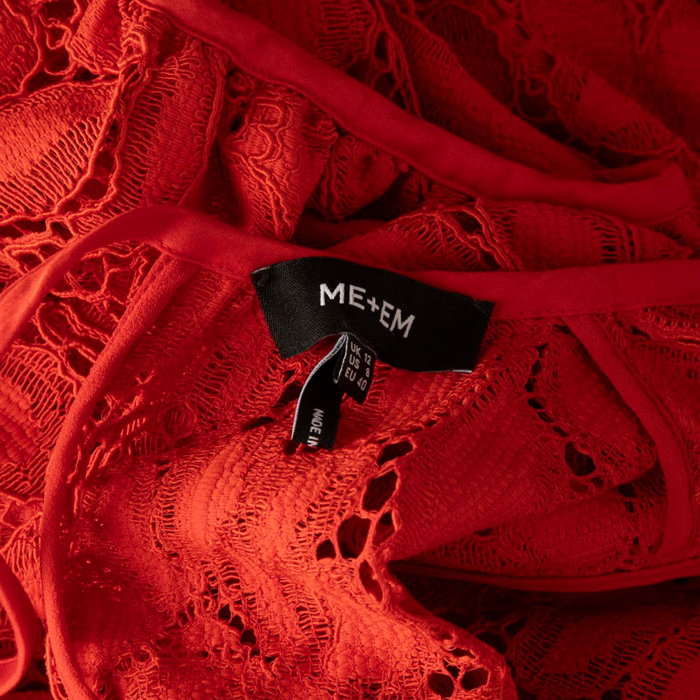 ME+EM Red Lace Maxi Dress
