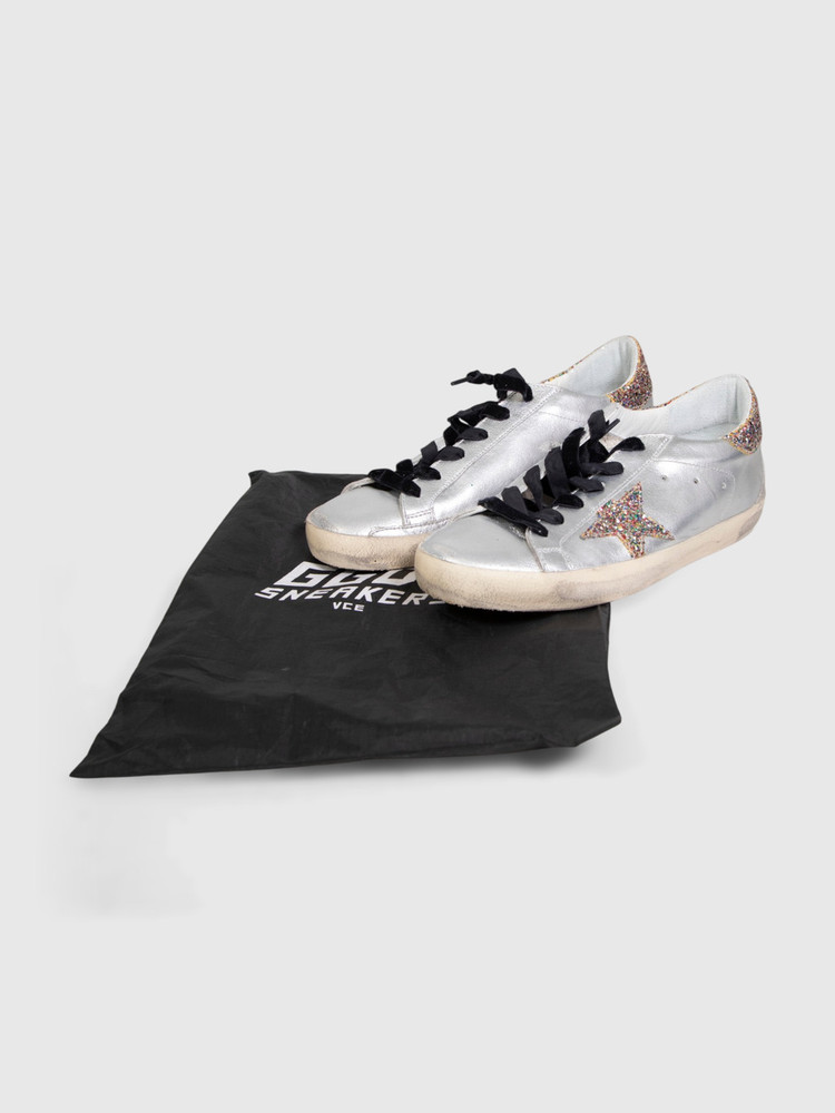 Golden Goose Silver Leather GGDB/Private EDT Trainers