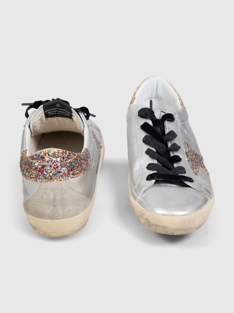 Golden Goose Silver Leather GGDB/Private EDT Trainers
