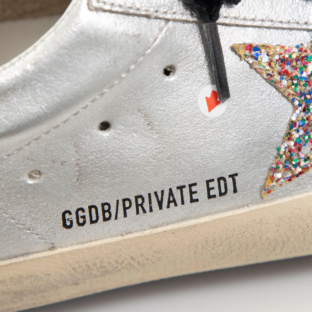 Golden Goose Silver Leather GGDB/Private EDT Trainers