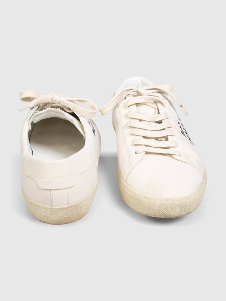 Saint Laurent Ecru Logo Embroidered SL/06 Trainers
