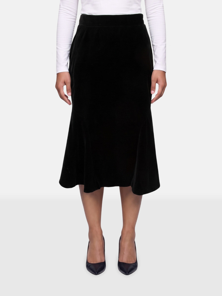 Vivienne Westwood Black Velvet Flared Hem Skirt