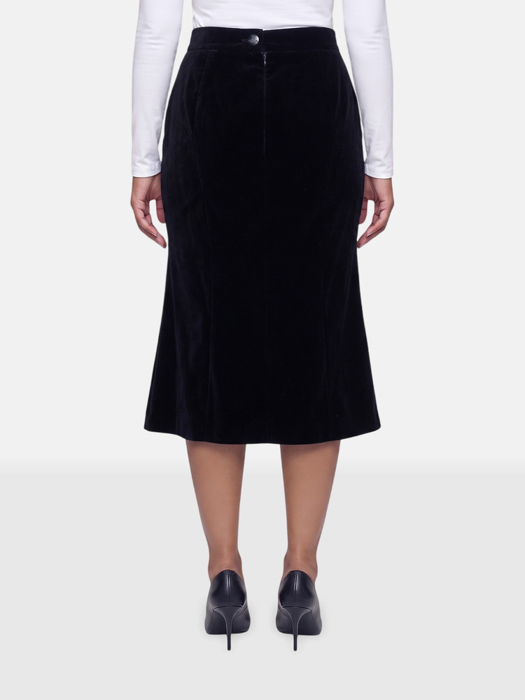 Vivienne Westwood Black Velvet Flared Hem Skirt