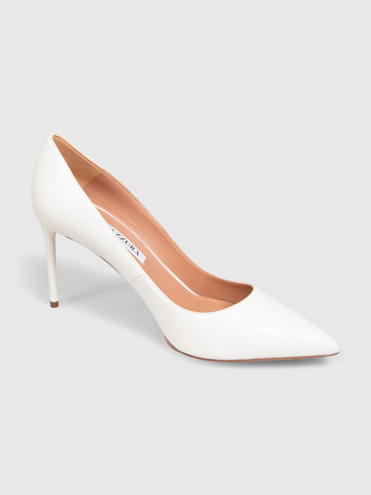 Aquazzura White Leather Purist Pumps 85