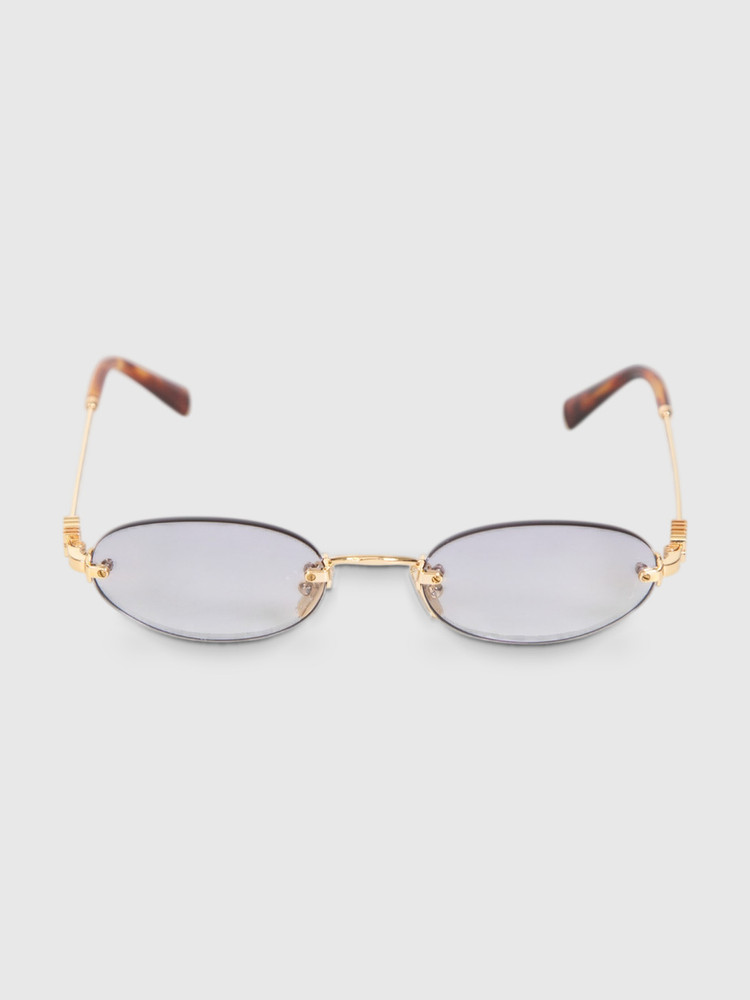 Miu Miu Grey Gradient Oval Sunglasses