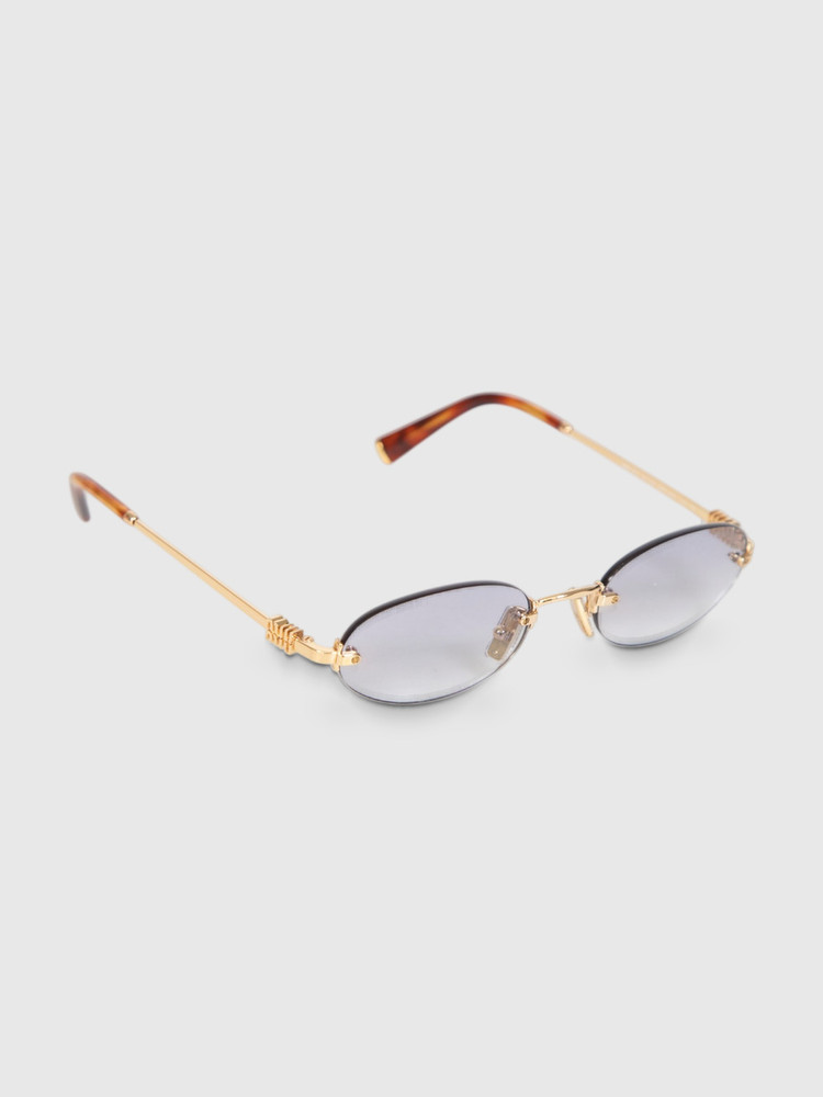 Miu Miu Grey Gradient Oval Sunglasses