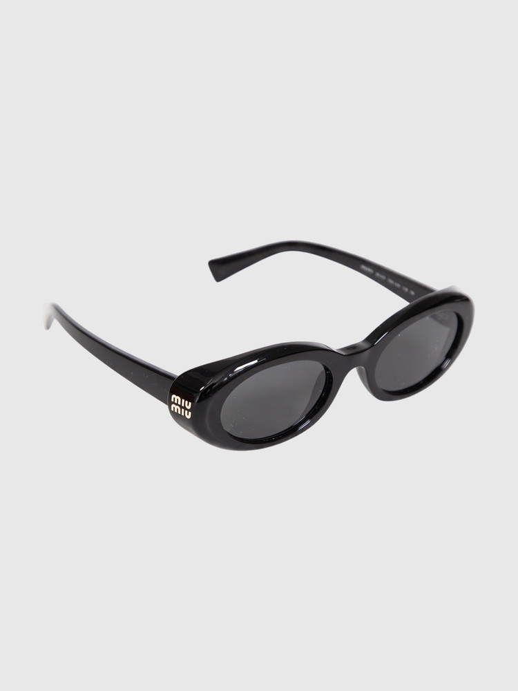 Miu Miu Black Oval Logo Sunglasses