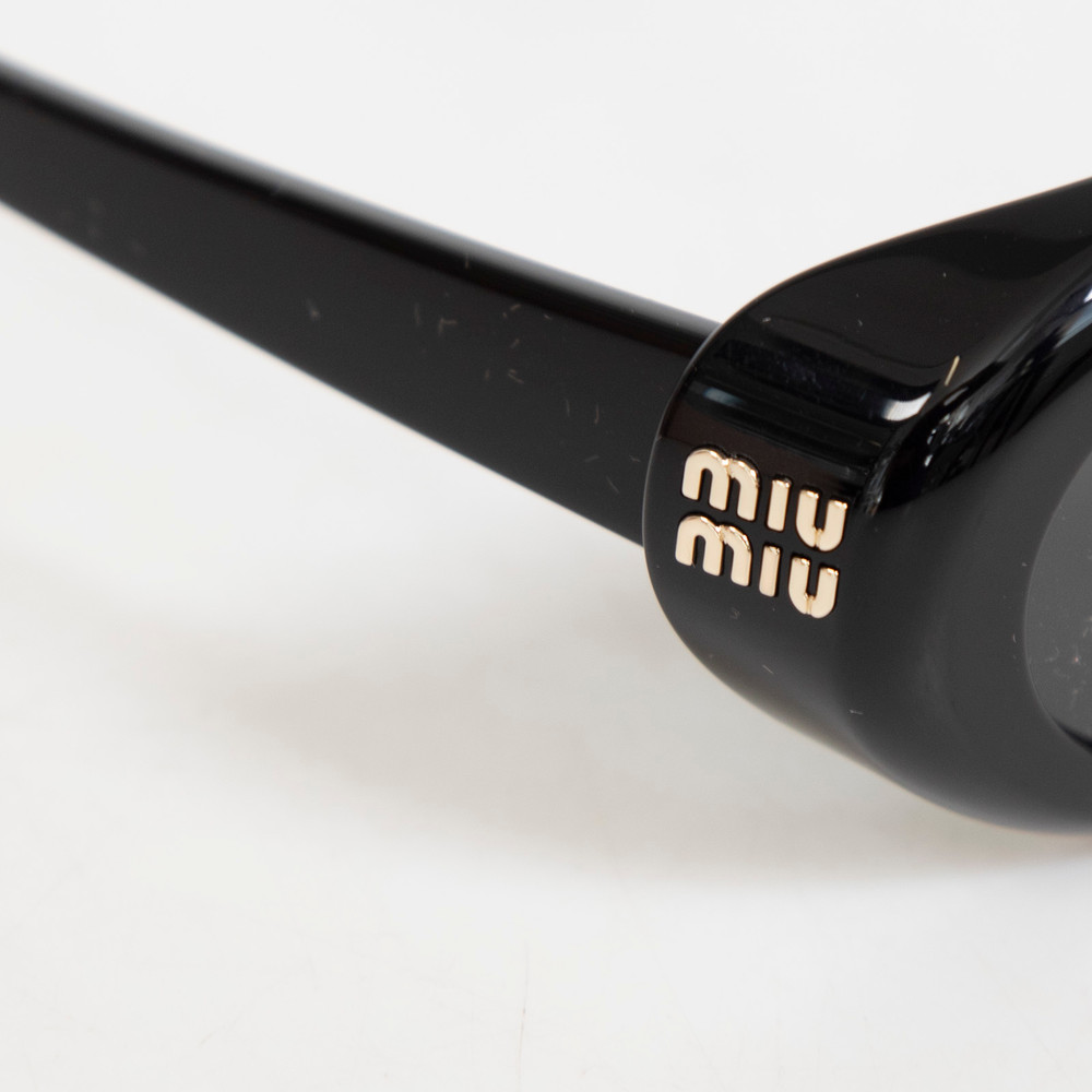 Miu Miu Black Oval Logo Sunglasses