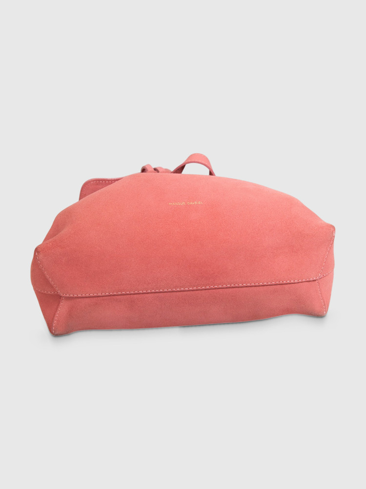 Mansur Gavriel Pink Suede Top Handle Bag