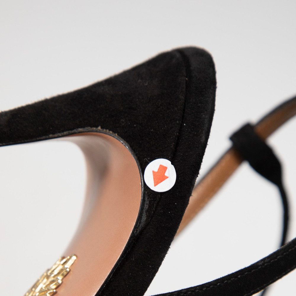 Aquazzura Black Suede Wild Thing Sandals
