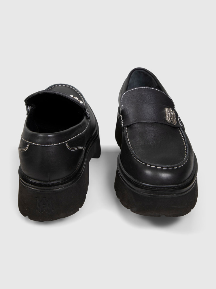 Amiri Black Leather Platform Loafers