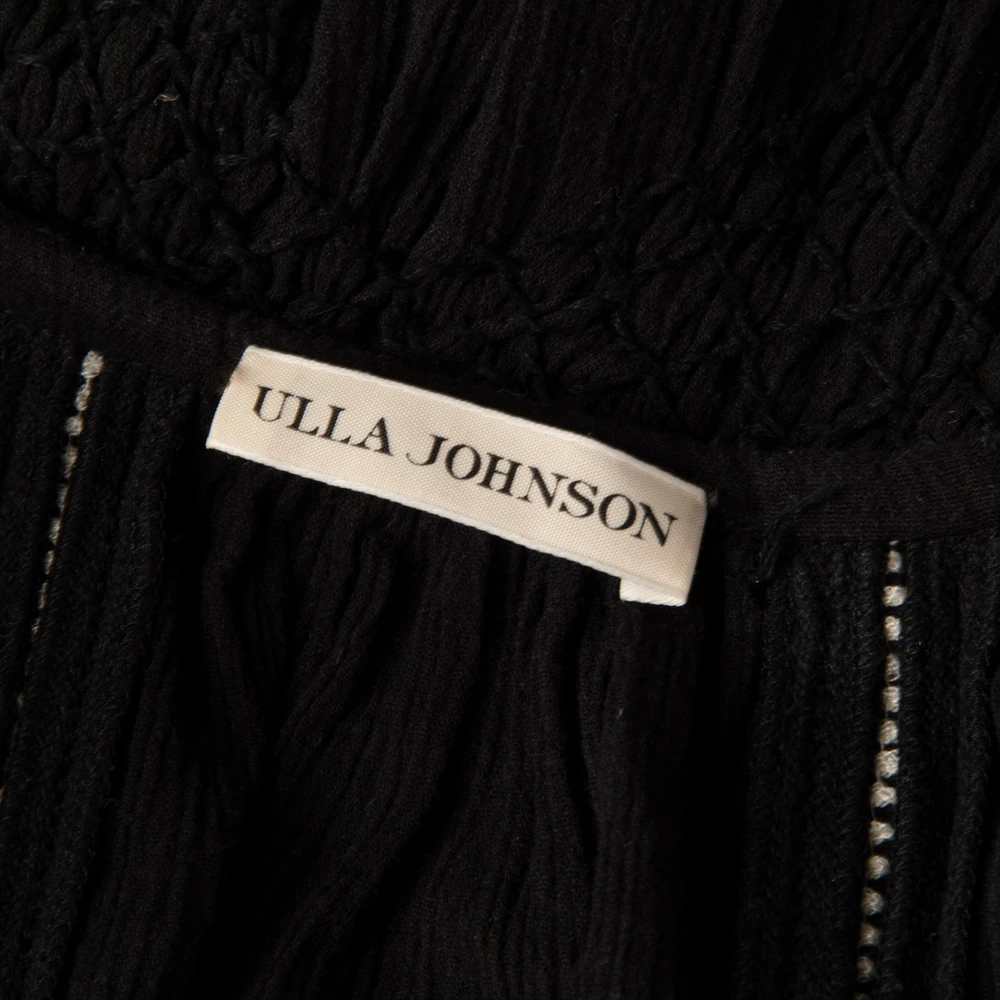 Ulla Johnson Black Floral Embroidered Dress