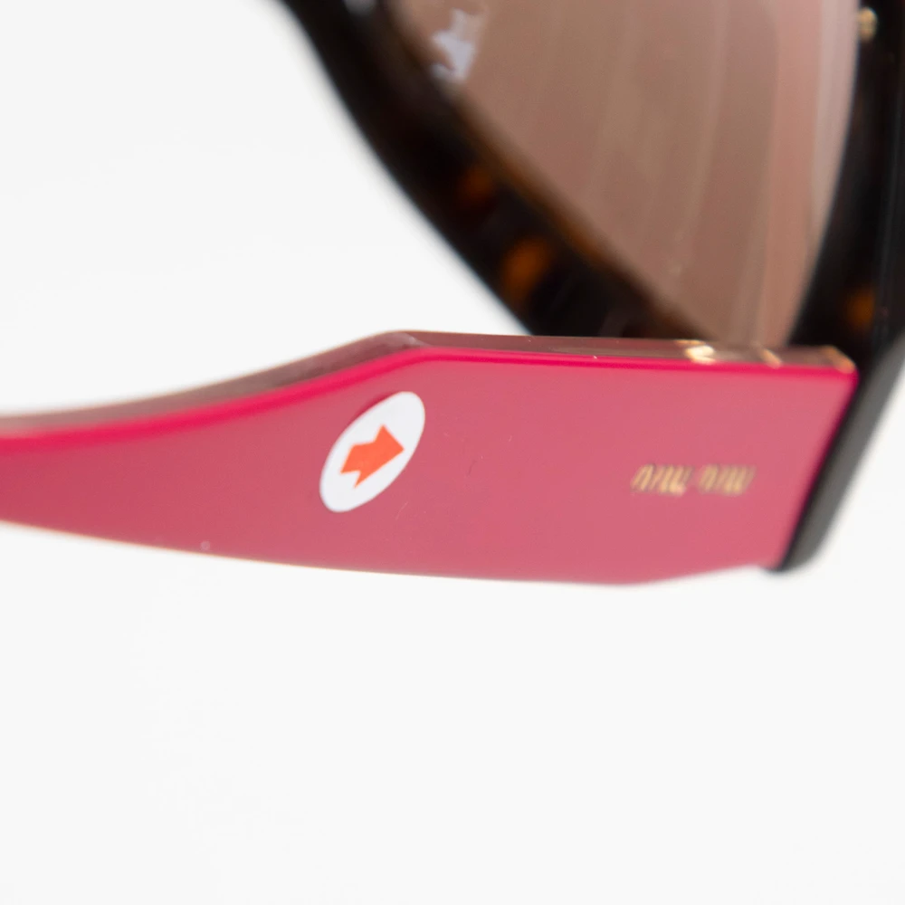 Miu Miu Tortoiseshell & Bordeaux Half Rim Sunglasses