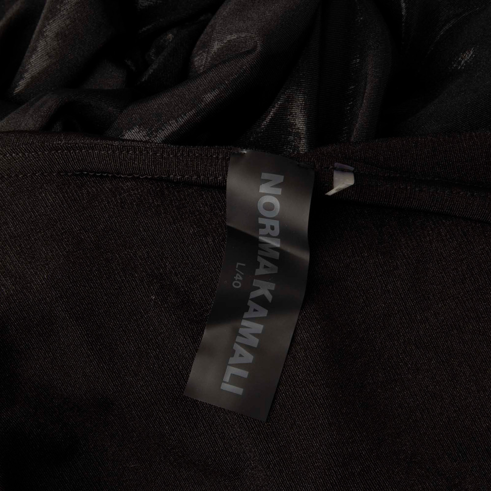 Norma Kamali Black Draped Plunge Hooded Dress