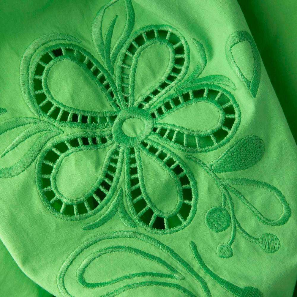 Moschino Green Floral Embroidered Top