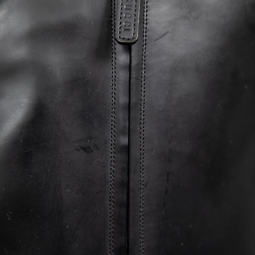 Gucci Black Leather Knee High Stiletto Boots