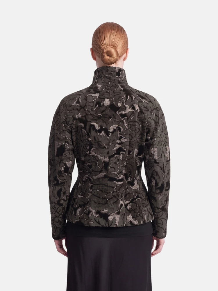 Vivienne Westwood Grey Leaf Pattern Velvet Jacket