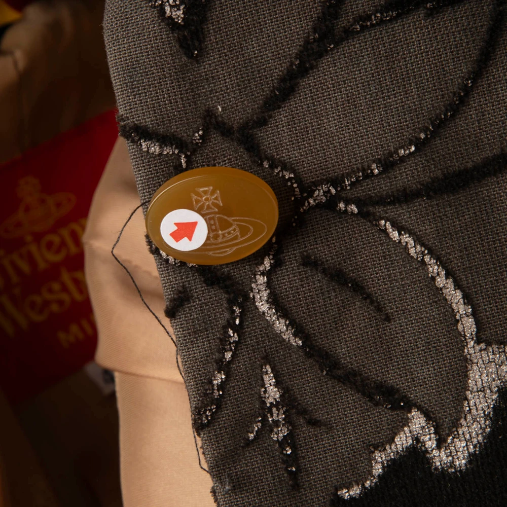 Vivienne Westwood Grey Leaf Pattern Velvet Jacket