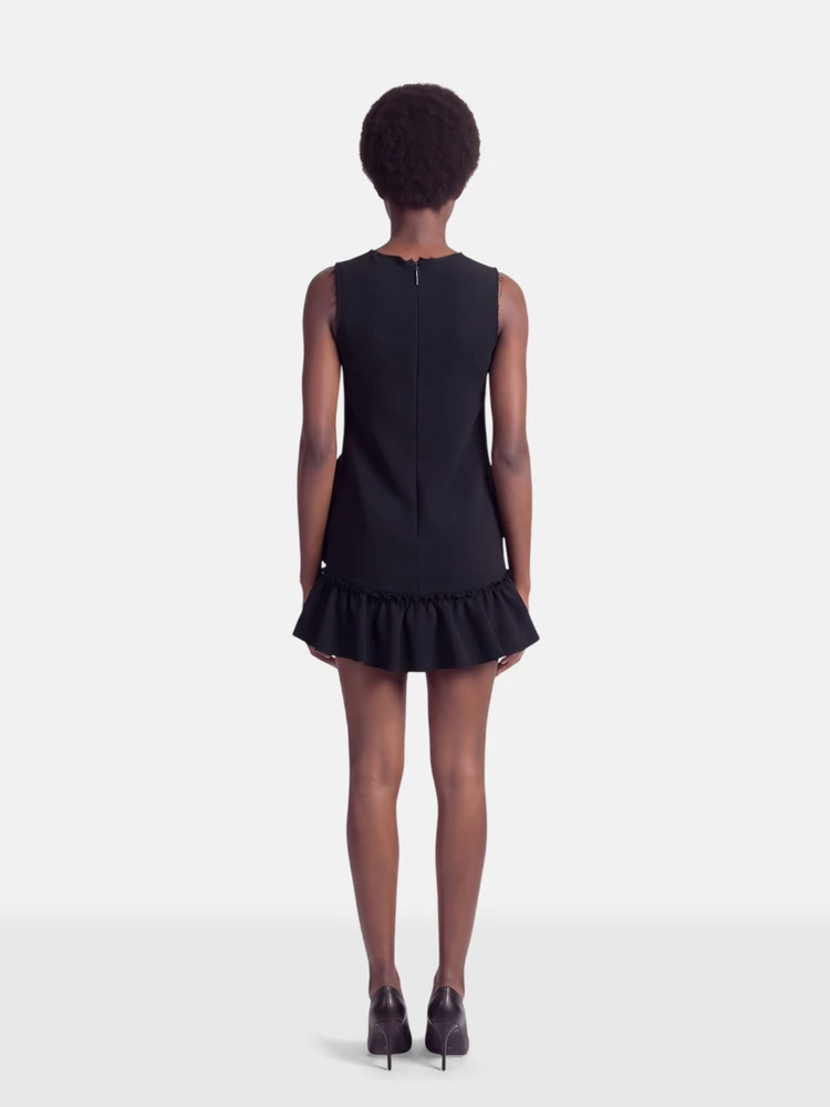 MSGM Black Ruffle Trim Dress