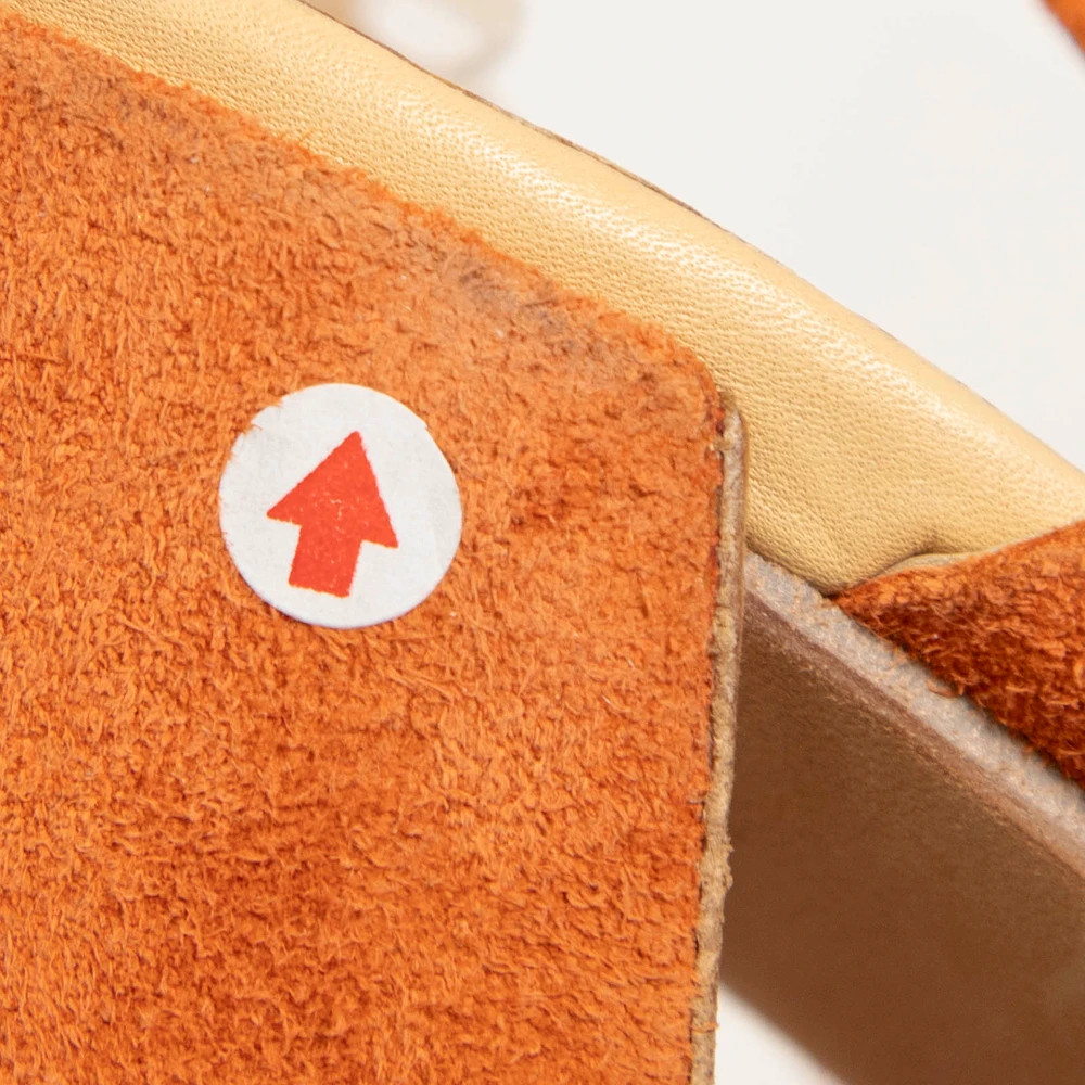 Miu Miu Orange Suede Fringe Sandals