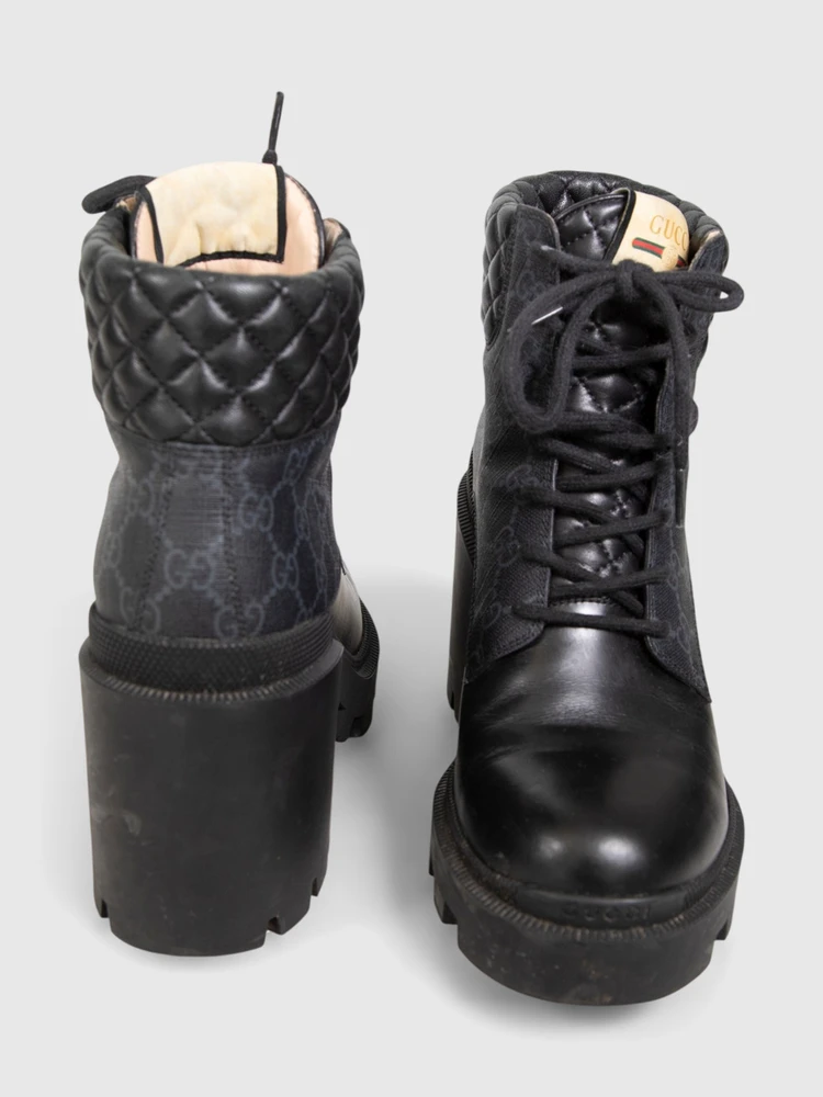Gucci GG Supreme Combat Ankle Boots